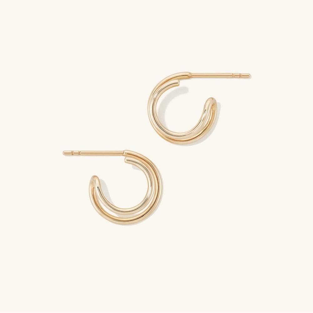 Mejuri Twin Hoops 14k gold double hoop earrings SOLD OUT